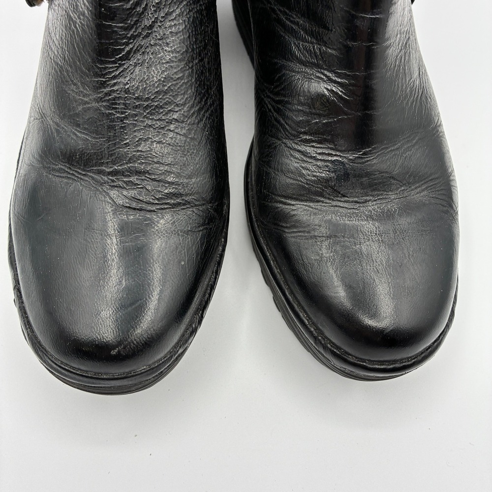 Fly London Yogi Wedge Ankle Booties Womens 40 9 Black Leather Platform - Picture 9 of 16